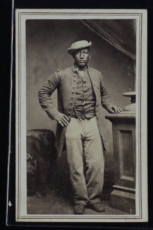 Tin type photograph of a United States Colored Troops soldier