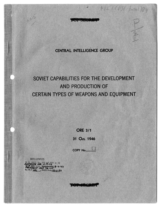 Cover page of Central Intelligence Group file