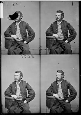Black and white studio photograph of Captain Edward P. Doherty. The image is shown 4 times. 