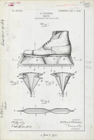 Patent drawing of an ice skate