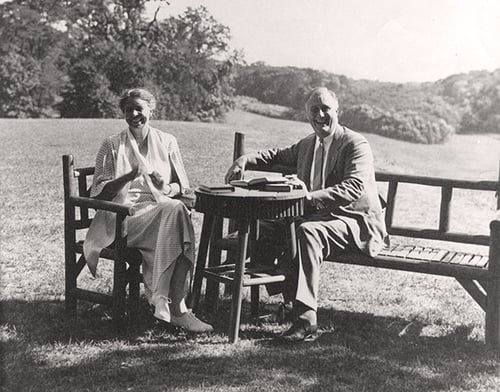Eleanor and Franklin Roosevelt in Hyde Park, New York