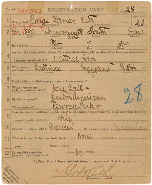 Draft registration card for George Herman (