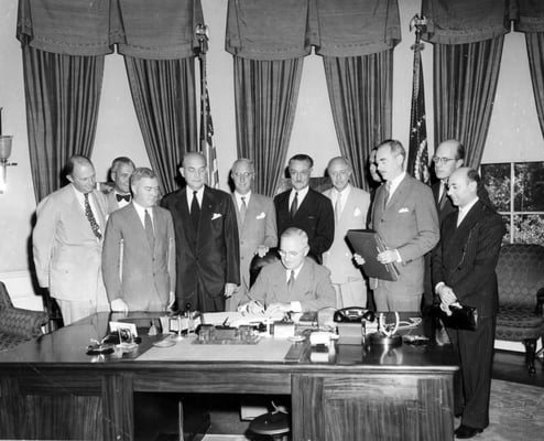 Truman Signing North Atlantic Treaty Proclamation