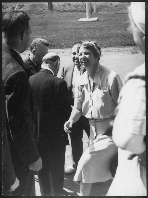 Eleanor Roosevelt visits National Youth Administration in Quoddy Village, Maine