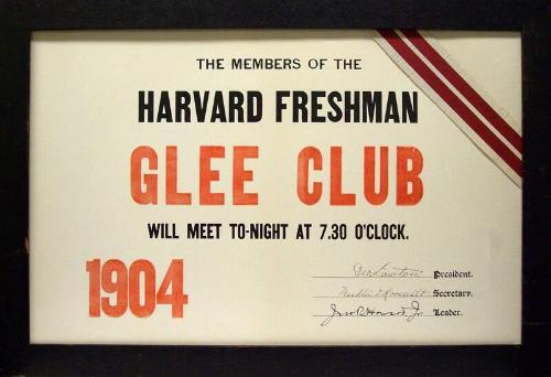 1904 Harvard Glee Club poster with FDR's signature