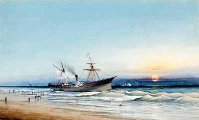 The Blockade runner Ashore by David Johnson