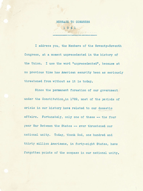 FDR and the Four Freedoms Speech