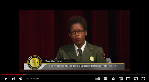 Screen shot of a video presentation about Frederick Douglass