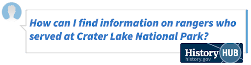 How can I find information on rangers who served at Crater Lake National Park?