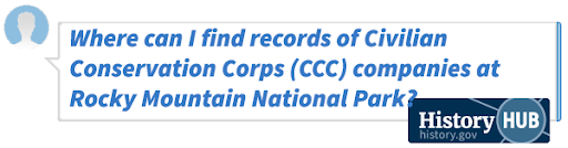 Where can I find records of Civilian Conservation Corps (CCC) companies at Rocky Mountain National Park?