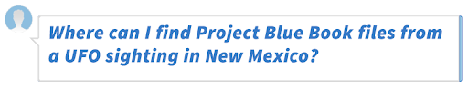 Where can I find Project Blue Book files from a UFO sighting in New Mexico?