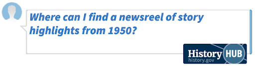 Where can I find a newsreel of story highlights from 1950.