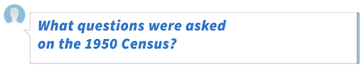 What questions were asked on the 1950 Census?