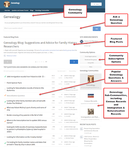 History Hub Genealogy Community
