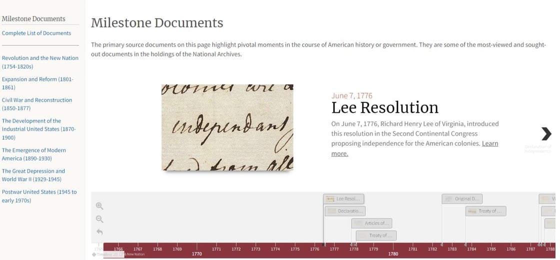 Milestone Documents homepage