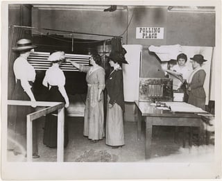 “Learning to Use a Voting Machine,” Chicago ca. 1919