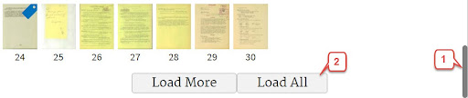 Screenshot of catalog record showing thumbnail images needed to be transcribed