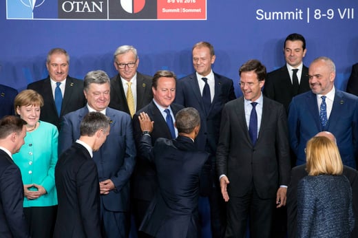 President Barack Obama Greeting NATO Allies