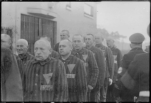 Prisoners in the concentration camp at Sachsenhausen, Germany