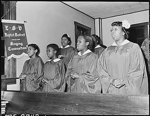 Baptist Church Choir, won district singing competition in 1945. Inland Steel Company, Wheelwright #1 & 2 Mines, Wheelwright, Floyd County, Kentucky, National Archives Identifier 541510