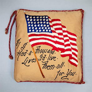 Patriotic Flag Cushion at the FDR Library Museum Collection
