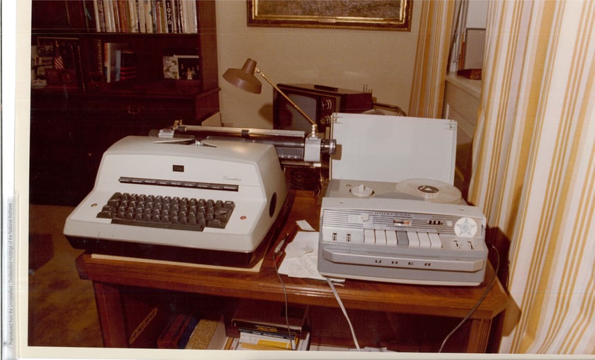 Exhibits 70-72 Photographs of Tape Recorder and Typewriter